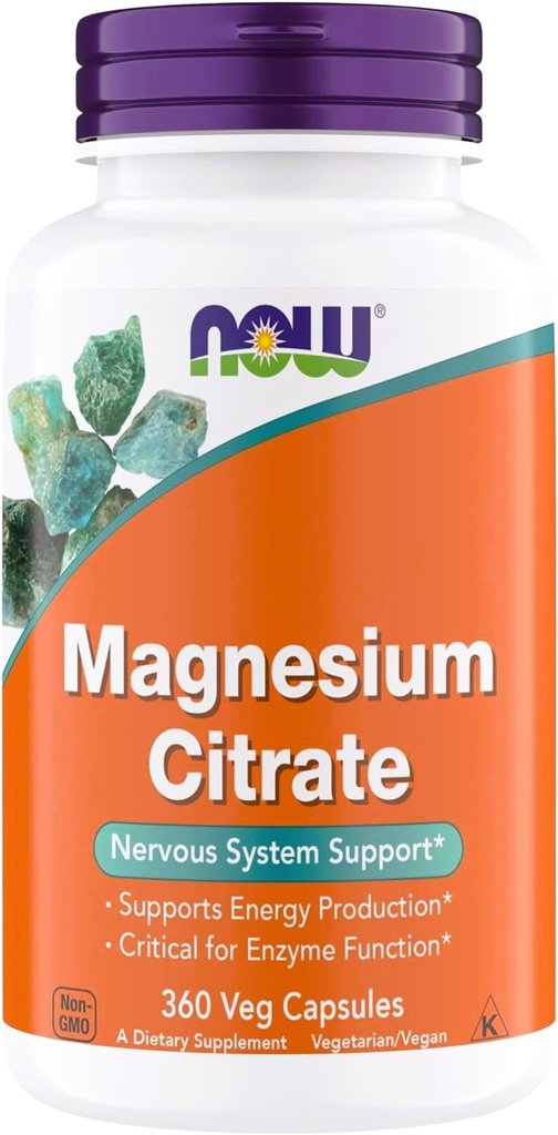 Nu Kosttilskud, Magnesium Citrate, Enzyme Funktion *, Nervesystemet Support *, Kritisk for Enzyme Funktion *, Gluten Free, Vegan, Kosher, Non- GMO 360 Vegetariske Kapsler (1)