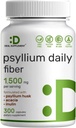 Psyllium Husk 1500mg Per Serving, 300 Capsules – 3 in 1 Fiber Supplement with Inulin & Acacia Complex – Natural Soluble Fiber, Supports Digestive Health – Plant Based, Non-GMO