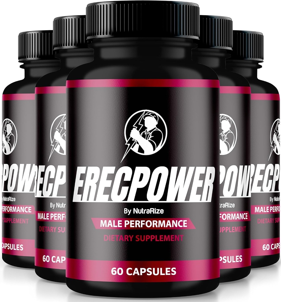 (5 Pack) ERCPower for mænd, officielle ERCPower piller, Natural Mandlige tillæg til brændstof energi og støtte Samlet sundhed, ERCPower for Performance, anmeldelse (300 kapsler)