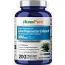 NusaPure Saw Palmetto 20: 1 Extract, 200 mg svarende til 4000 mg per Veggie Caps 200 Count Non- GMO, Vegan, Vegetar, Bioperine