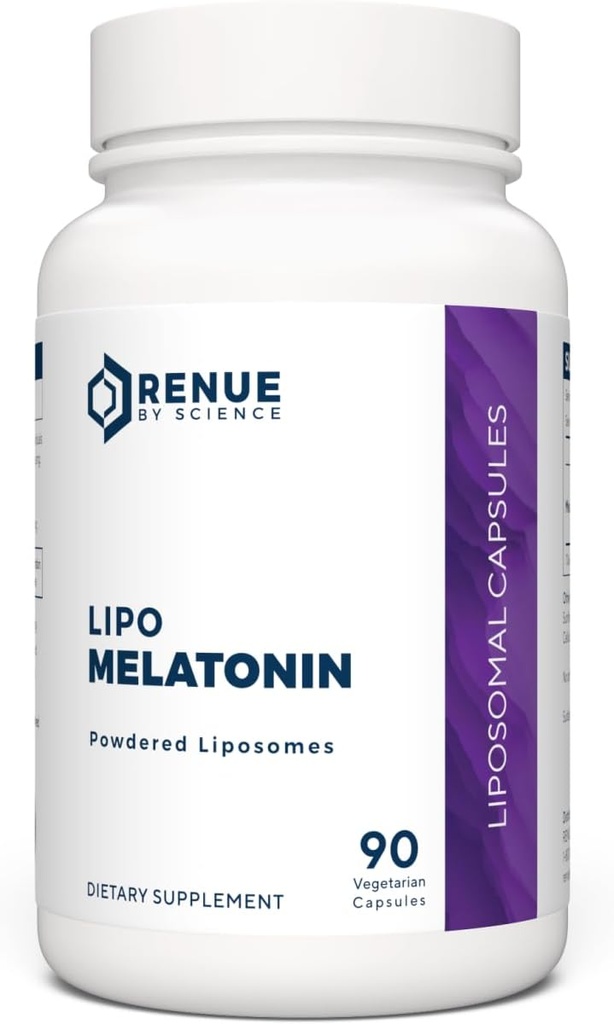 Renue By Science Melatonin | Liposomal Melatonina Supplement | 90 High Strength Melatonin Capsules - 1mg Melatonin per Serving | Sleep Aid Melatonin | Non-GMO | Made in The USA & Third-Party Tested