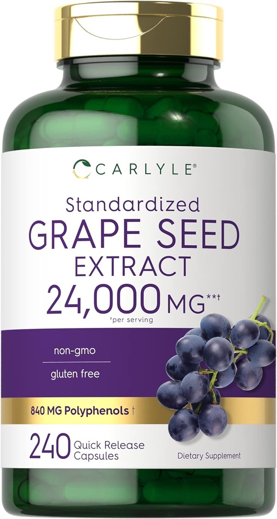 Carlyle Grape Seed Extract 24,000 mg Ækvivalent 240 Kapsler
