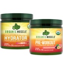Organic Muscle Bundle - Pre- Workout Powder for Energy (Passionfruit Guava) + Replenisher for Hydration (Watermelon) - USDA Certified Organic