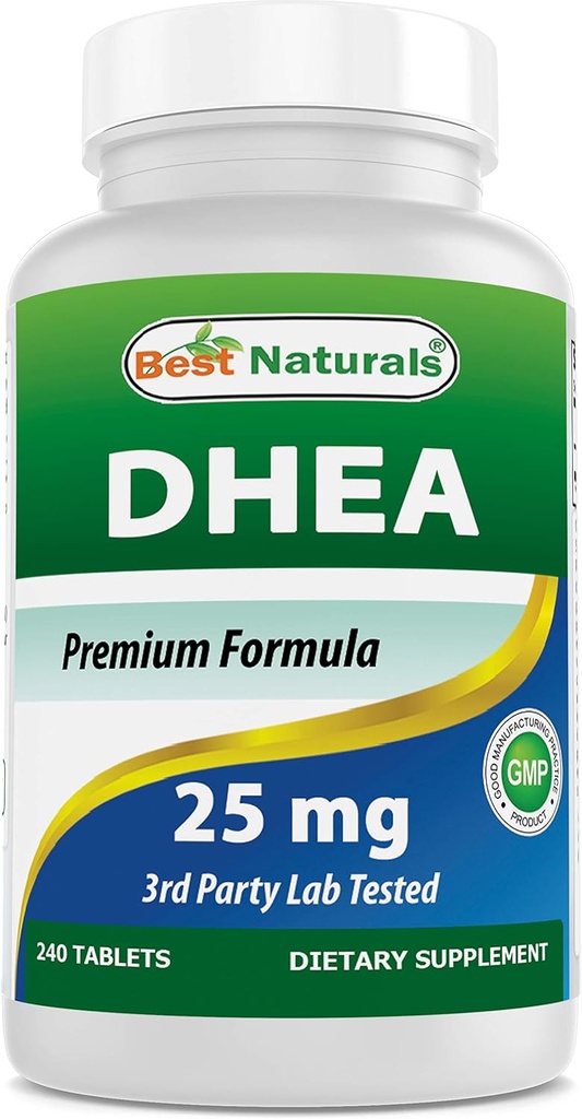 Bedste Naturals Dema 25mg Supplement 240 tabletter - Understøtter balancerede Hormonniveauer for mænd og kvinder - fremmer sund aldring - USA Fremstillet