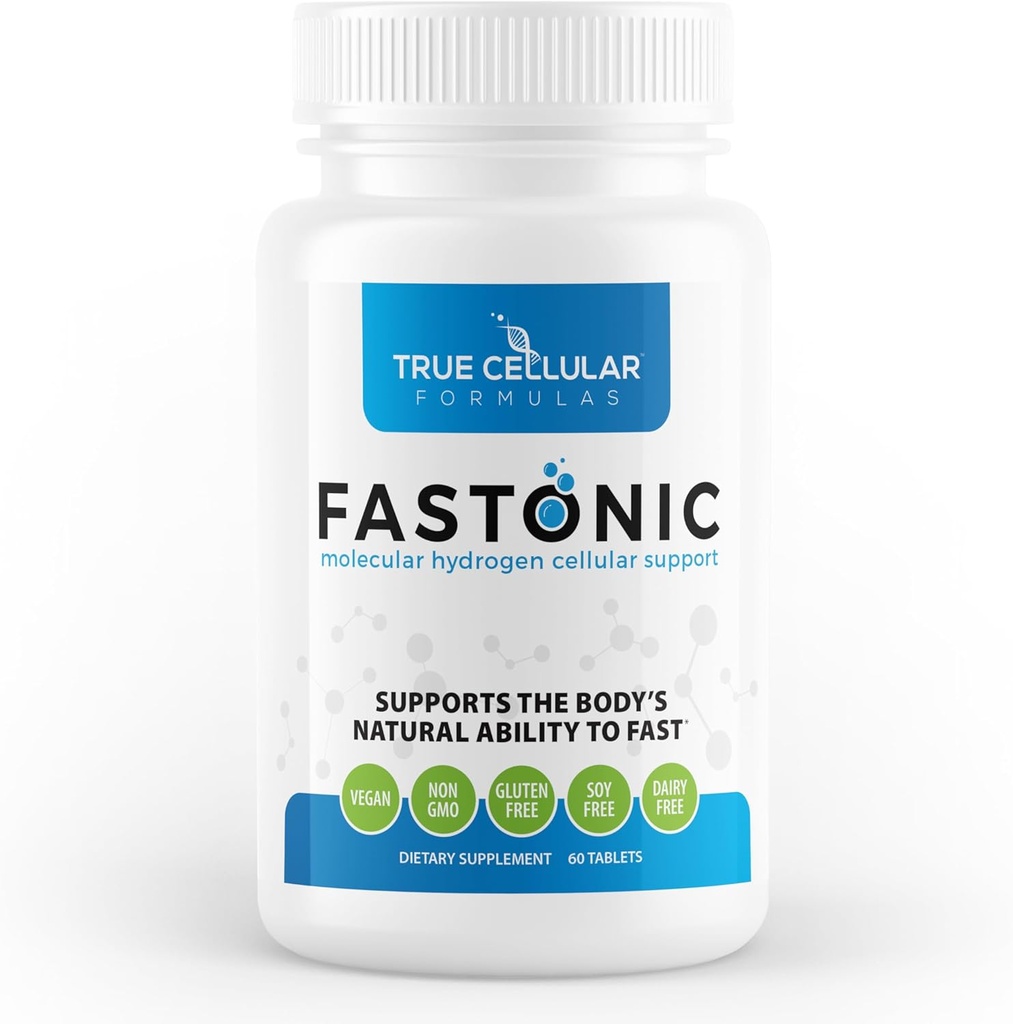 Fastonic Molecular Hydrogen Supplement- Elite Niveau af H2-60 Servering (60 tabletter) Non GMO, Gluten Free, Soy Free Efformless Fasting, Forbedret kognitiv funktion, Hud Sundhed
