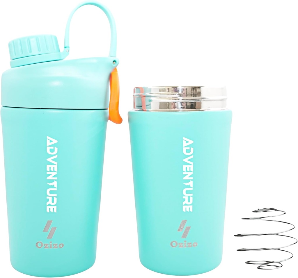 Ozizo Protein Mixing Cup til Protein Mixes, 20 Ounces rustfrit stål Protein Shaker Flaske, Isoleret, Læbe Bevis, Lugt resistent, Lille sød Gym mixer til mænd, kvinder, drenge, piger, Hot & Cold Dricks