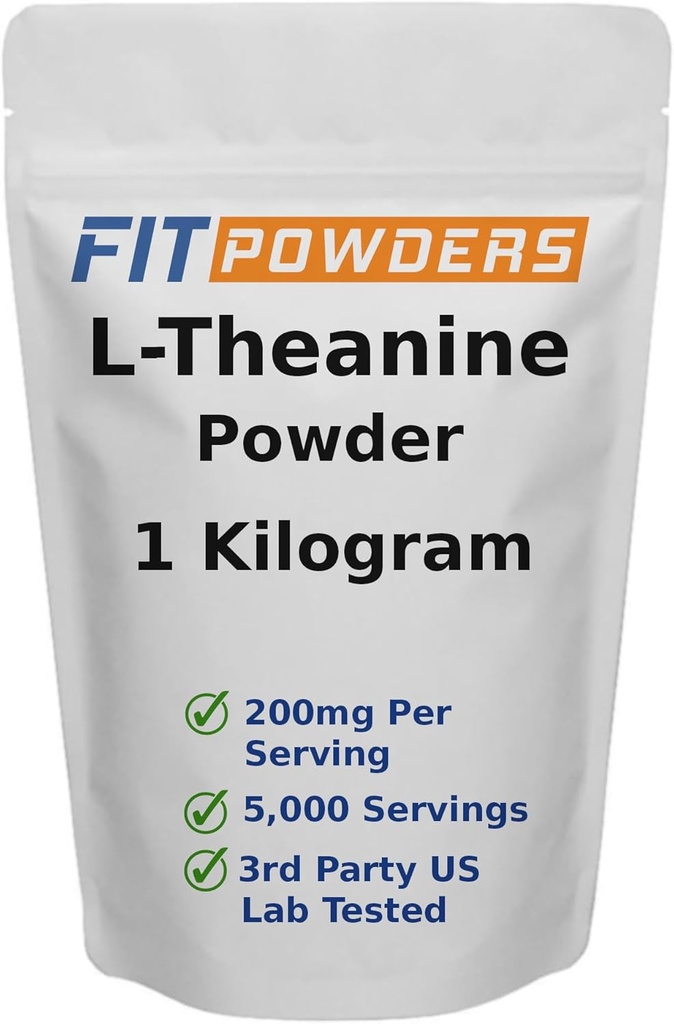 L- Theanin Powder 100% Ren, Non- GMO, Vegan, Gluten Free Theanine Powder supplement (multiple størrelser) Mood and Cognitive, Stress Relief and Relaxation, Scoop Inkluderet (1 kilogram)