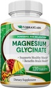 VibraxLabs Magnesium Glycinate Supplement, 400mg, for mænd og kvinder, for stress, energi, muskelkramper, fælles støtte, Chelated, High- Absorption, Non- Laxative, Gluten- Free