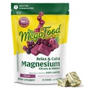 MegaFood Relax + Calm Magnesium Supplement - Soft Chews med Magnesium Citrate & Malate for Heart Health, Muscle Tension & Mere - Vegetar - Grape- Flavor - 30 Chews (15 Servere)