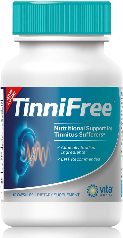 Tinnitus Relief Formel - Tinnifree med klinisk undersøgt ingredienser. Kraftfuld effektiv formel til at forbedre indre øre cirkulation & hjælp stoppe ringe i Ørene, ENT anbefales. 60 ct.