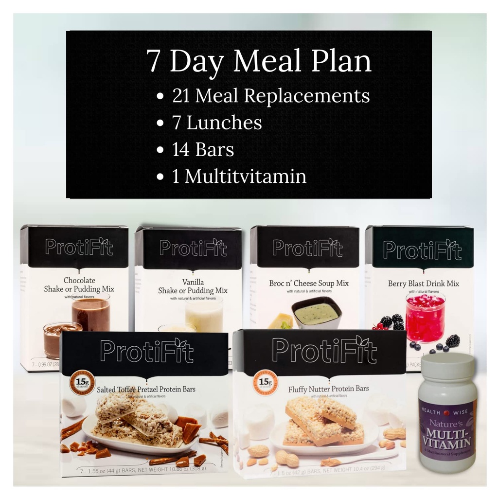 PROTIFIT - High Protein Meal Plan Starter Kit, 15g Protein Kosttilskud & Snacks, 30 dage Multivitamin, Ideel Protein Kompatibel (7 dages Kit)