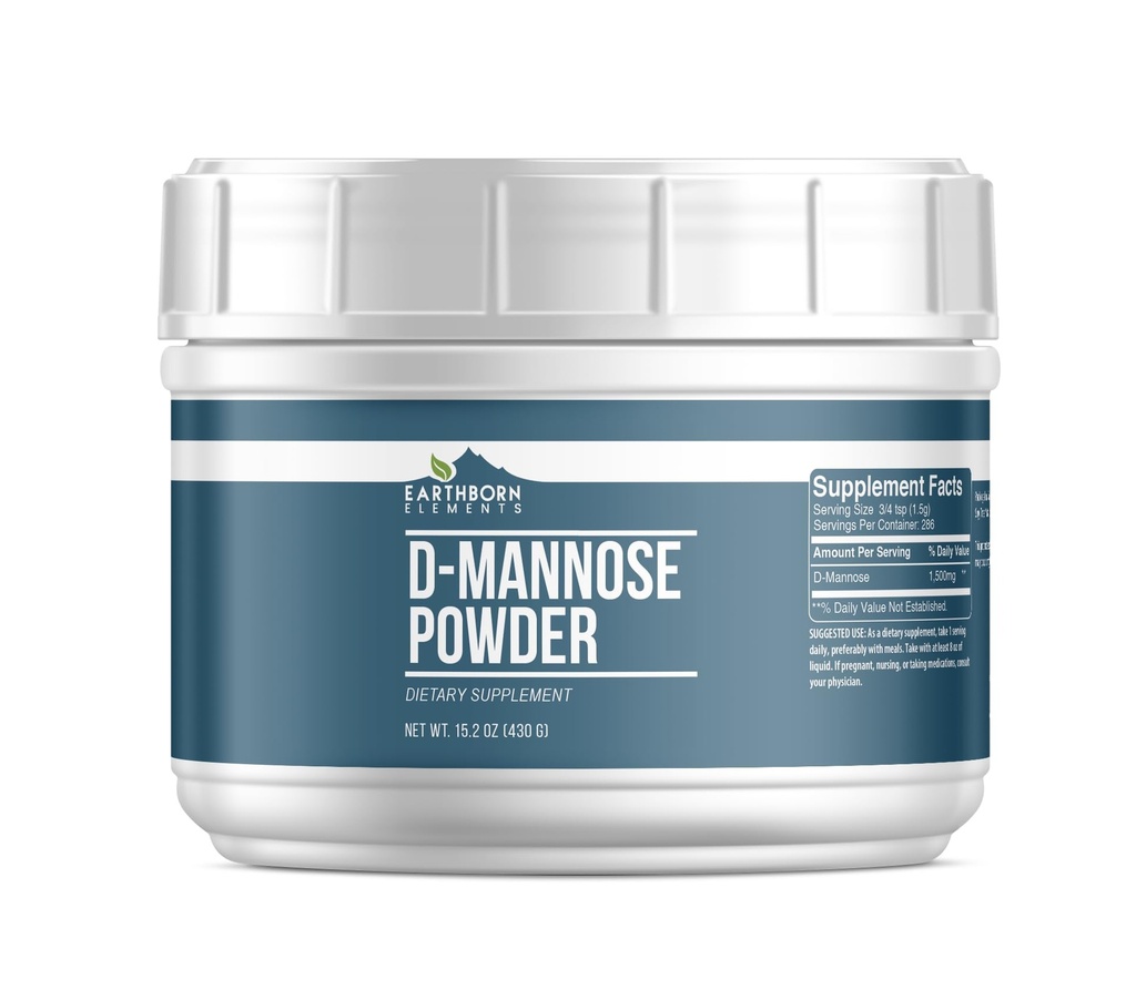 Jordfødt grundstoffer D- Mannose Powder, Kosttilskud, Non- GMO (15.2 Ounce)