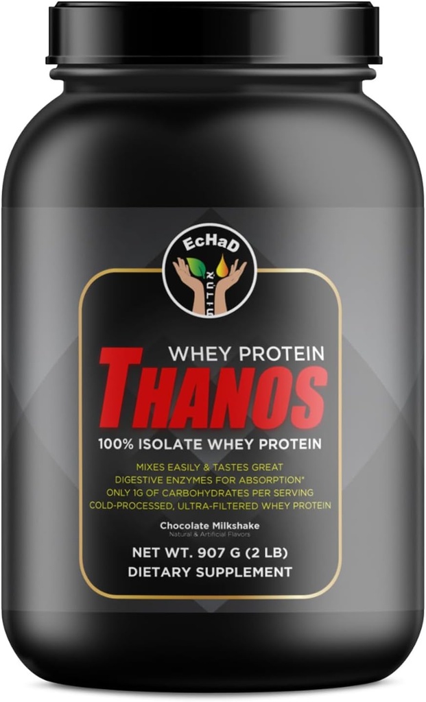 EcHAD WHEY Protein Thanos - 100% Isolere Whey Protein, Chokolade Milkshake Flavor, 907 G (2 LB) - Kosttilskud
