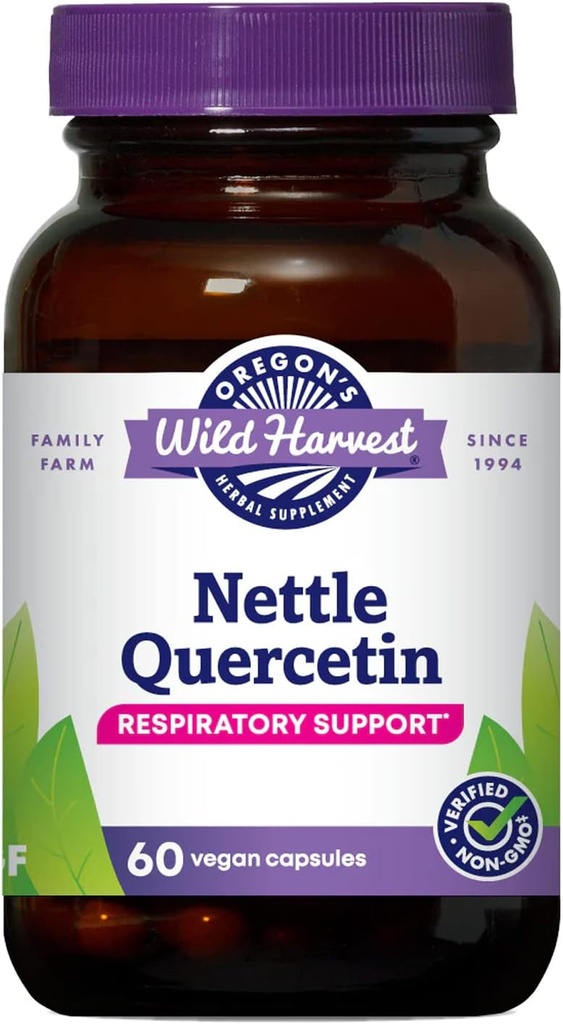 Oregon 's Wild Harvest Nettle Quercetin Kapsler, Non- GMO Organic Herbal Kosttilskud, 60 Greve