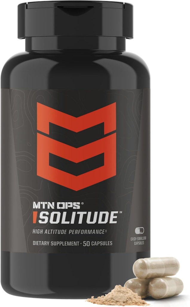 MTN OPS Ensomhed Høj-højde ydeevne, Adaptogen Complex - Reishi Mushroom & Milk Thistle, Højde Complex - Golden Root, Schisandra og Grapeekstrakt, 25 Servere, Veggie Kapsler