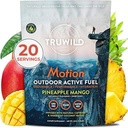 TruWild Motion All Natural Pre Workout Powder Drink Mix for Mænd & Kvinder med ingen Jitters eller Crash, Hele Food Plant baseret Vegan, Organisk med Electrolytes + BioPerine, 20 Servering (Ananas Mango)