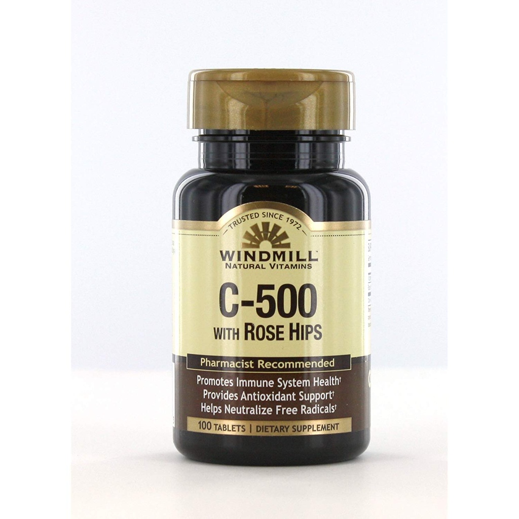 Windmill C- 500 med Rose HIPS Tabs 100S Windmill (pakke med 1)