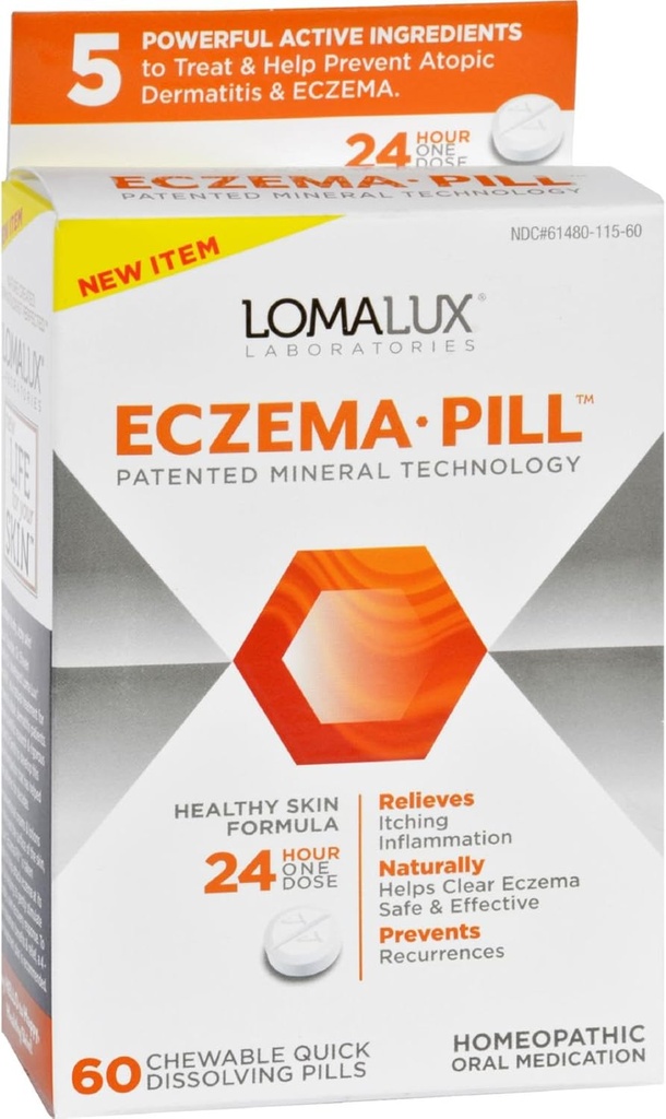 Loma Lux Laboratories Acne Eczema - Chewable - Hurtig opløsning - 60 Greve