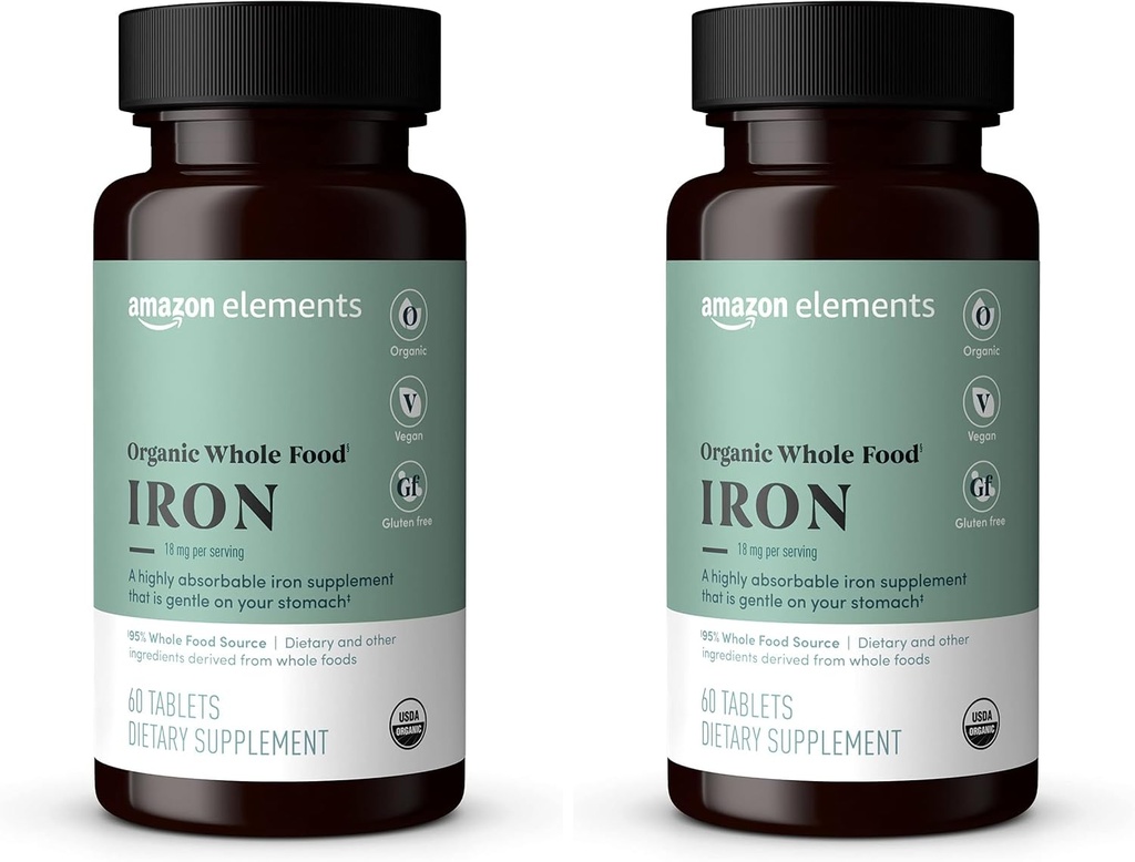 Elements Organic Hel Food Iron, 60 tabletter (pakke med 2)