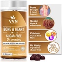 Vegan Calcium Gummies K2 Vitamin Supplement med MK- 7 & vitamin D3, Magnesium & 13 Trace Minerals, Supporting Bone Density Measures 124; Plant Based Dex124; B12 - Bone & Heart Complex, 60 ct.