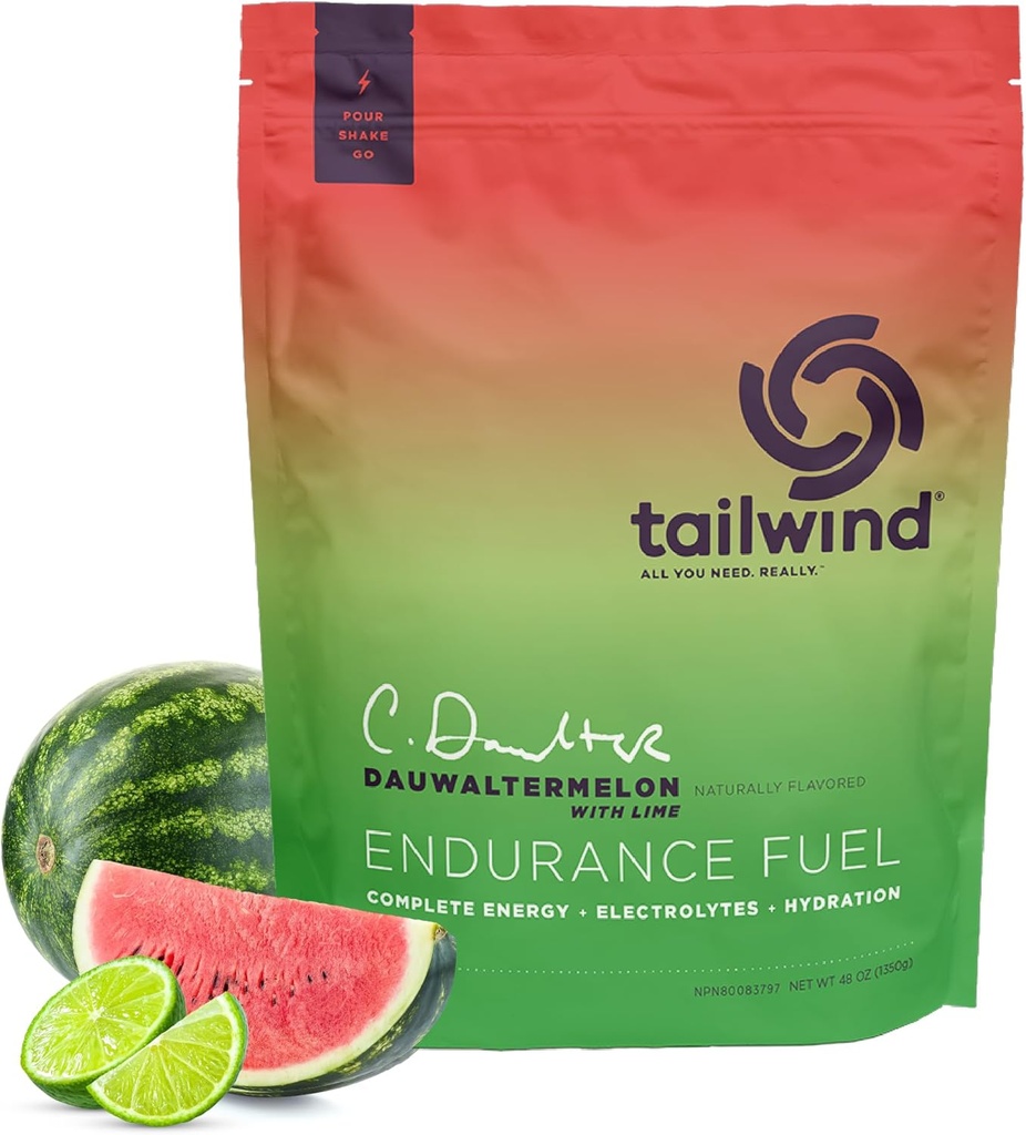 Tailwind Nutrition Endurance Brændstof, Kulhydrat & Electrolyte Sports Drink Mix Powder, Gluten- Free, Vegan, Dauwaltermelon, 50 Servere