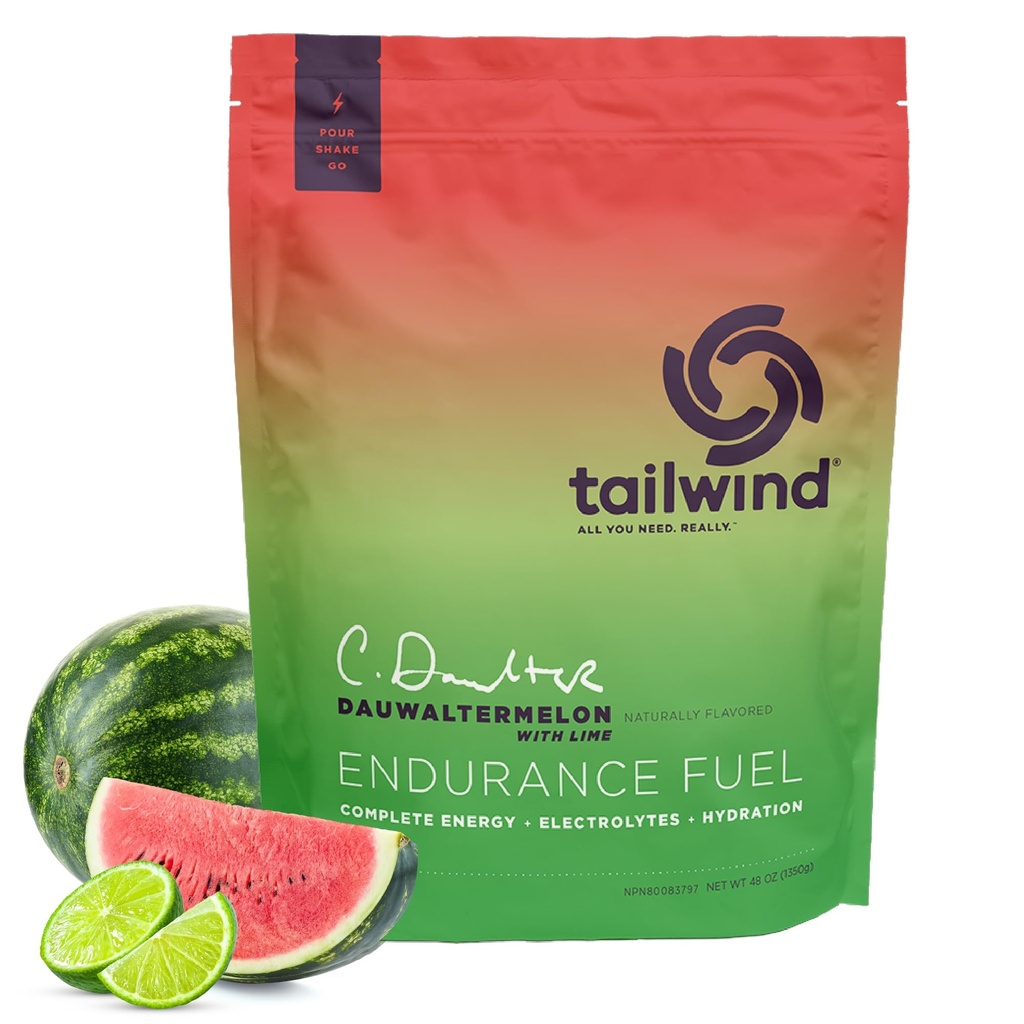 Tailwind Nutrition Endurance Brændstof, Kulhydrat & Electrolyte Sports Drink Mix Powder, Gluten- Free, Vegan, Dauwaltermelon, 50 Servere