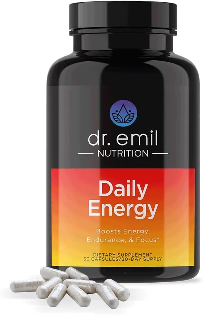 DR. EMIL NUTRITION Dagligt energitillæg - Sukkerfri energipiller med 160 mg koffein per servering - Energy Booster & Focus supplement med Guarana Extract, L-Taurine & L-Theanine