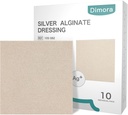 Dimora Upgrade 10 Pakker Sølv Antibakteriel Alginate Sår Klædning Pads Ikke-Stick Steril Gauze Bly Absorbent & Komfortable Buddy 4 "x 4" Patches