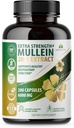 HERBALICIOUS Mullein Leaf Extract Verbascum Thapsus 20: 1-200 Kapsler - Natural Lung Detox Herbal Supplement - Understøtter Luftveje og immunforsvar sundhed, Lung Cleanse