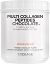 Codeage Multi Collagen Chocolate Protein Powder - Hydrolyzed Bovin Collagen Peptider, 5 Collagen Typer & MCT Olie - Collagen Creamer, Chokolade Collagen Peptider - Protein Shakes - Ikke-GMO - 18.17 oz