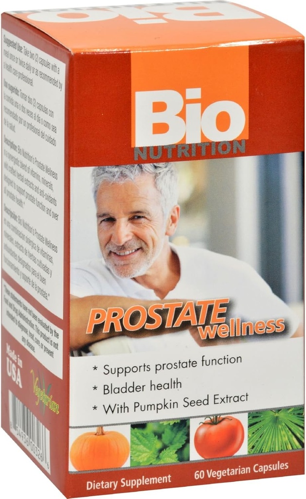 Bio Nutrition Prostata Wellness - Bstige Health - Gluten Free - 60 vegetariske kapsler (pakke med 2)