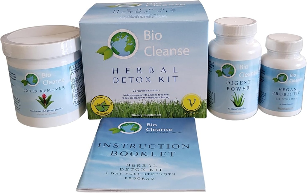Bio Rense Detox Kit, omfatter Probiotisk Formel, Største Power og Bentonit Psyllium, Colon Care, Sund Elimination og Gut Sundhed