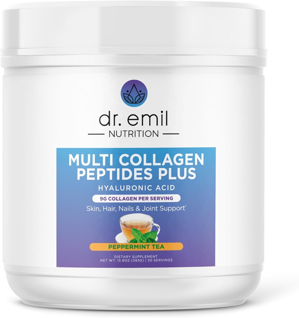 DR. EMIL NUTRITION Multi Collagen Peptider Plus - Peppermint Tea Flavor Buddy 124; 9g Collagen + Hyaluronsyre Buddy 124; Hud, hår, negle & fælles støtte