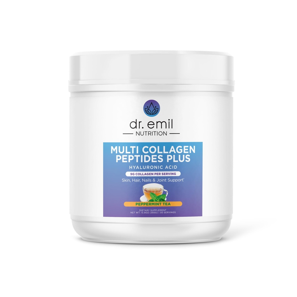 DR. EMIL NUTRITION Multi Collagen Peptider Plus - Peppermint Tea Flavor Buddy 124; 9g Collagen + Hyaluronsyre Buddy 124; Hud, hår, negle & fælles støtte
