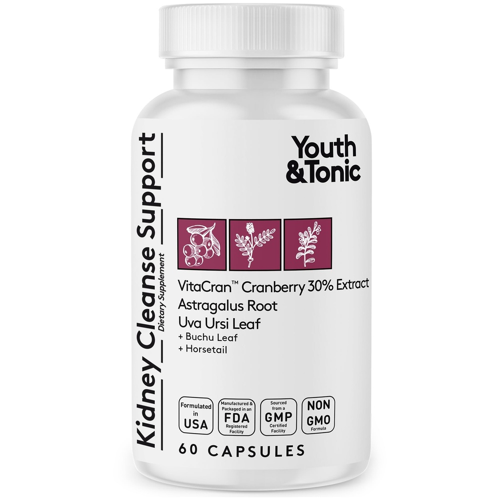 Unge & Tonic Nyre rense Detox for residual metabolisk affald & overskydende Body vand til Urinary Tract & Bstige sundhed 60 kapsler