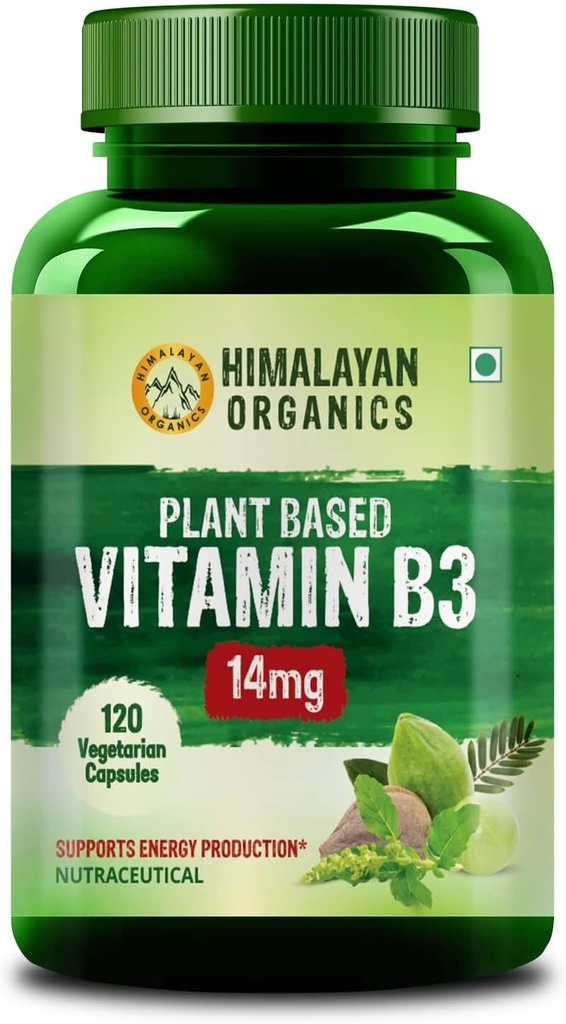 Generisk Plant- baseret vitamin B3-124; understøtter sund hud og hjerte 120 kapsler