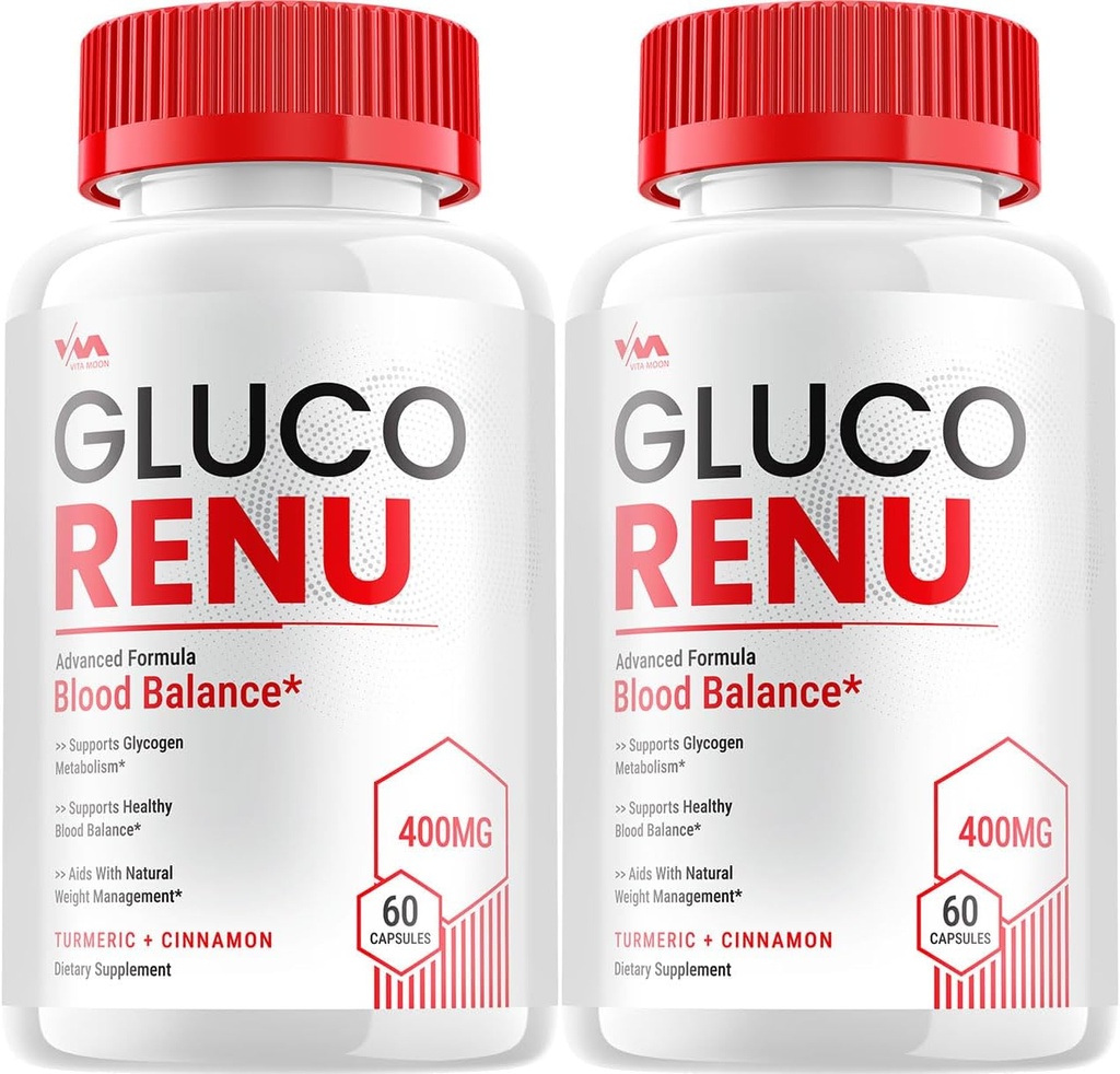 (2 Pack) Gluco Renu tillæg, GlucoRenu kapsel - Avanceret formel Gluco Renu, GlucoRenu maksimal styrke anmeldelser, 120 kapsler