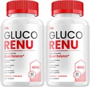 (2 Pack) Gluco Renu tillæg, GlucoRenu kapsel - Avanceret formel Gluco Renu, GlucoRenu maksimal styrke anmeldelser, 120 kapsler