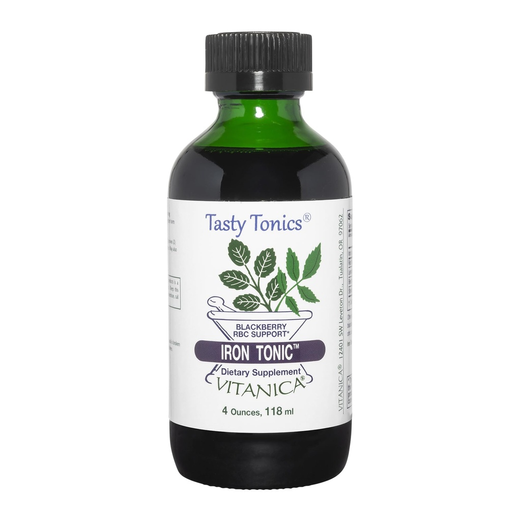Vitanica Jern Tonic, flydende jerntilskud, Red Blood Cell Support, Vegan, 4 Ounce