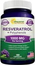 aSquared Nutrition Natural Resveratrol med Red Wine Extract - 180 Kapsler - Trans Resveratrol Antioxidant Supplement piller til Pure Heart Health - Ekstra styrke Trans- Resveratrol