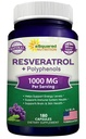 aSquared Nutrition Natural Resveratrol med Red Wine Extract - 180 Kapsler - Trans Resveratrol Antioxidant Supplement piller til Pure Heart Health - Ekstra styrke Trans- Resveratrol
