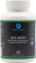 Sea Moss med Irish Moss Burdock Root Bladderwrack & Black Pepper - Ernærings- Rich Superfood for immun, fordøjelsesfremmende, Fælles, Hudsundhed - Vegan, Non- GMO - 60 Irish Moss Capsules, Made in USA