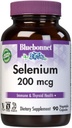 Bluebonnet Selenium 200mcg Kapsler (L- selenomethionin) - Potent Antioxidant Support - Aminosyre Complex Selenium Supplement for kvinder & mænd - Vegan, ikke-GMO, Glutenfri - 90 Vegetabilske Kapsler