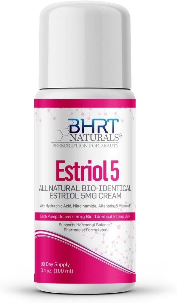 Østrogen Cream til kvinder Menopause Relief - Alle naturlige bioidentiske Estriol Cream - Hormone Balance BHRT - Pharmacist Formuleret, Professional Grade - Made in USA, White