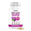 Vitapia Organic Milk Thistle Extract 70: 1 Supplement - Lever Rengøring Detox & Reparation, Lever Health Support, Antioxidanter - 120 Veganske kapsler, Ikke GMO, Gluten Free