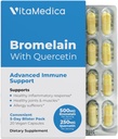VitaMedica Bromelain & Quercetin Supplement - 500mg Bromelain 250mg Quercetin - 2400 GDU for Immunitet, fælles støtte, inflammation og muskel opsving - 20 Veganske kapsler - 5 dages forsyning