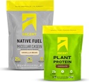 Aduft Casein Protein Powder Vanilla Bean 2 LB & Plant Protein Powder Chokolade 18 Servering