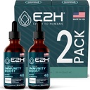 E2H Avanceret immunforsvar supplement - All- Natural Immunbooster - Immun Support Support Drops - Indeholder Holy Basilikum, Papaya blade og rød banded polypore - ikke-GMO, Vegan (2 flasker)