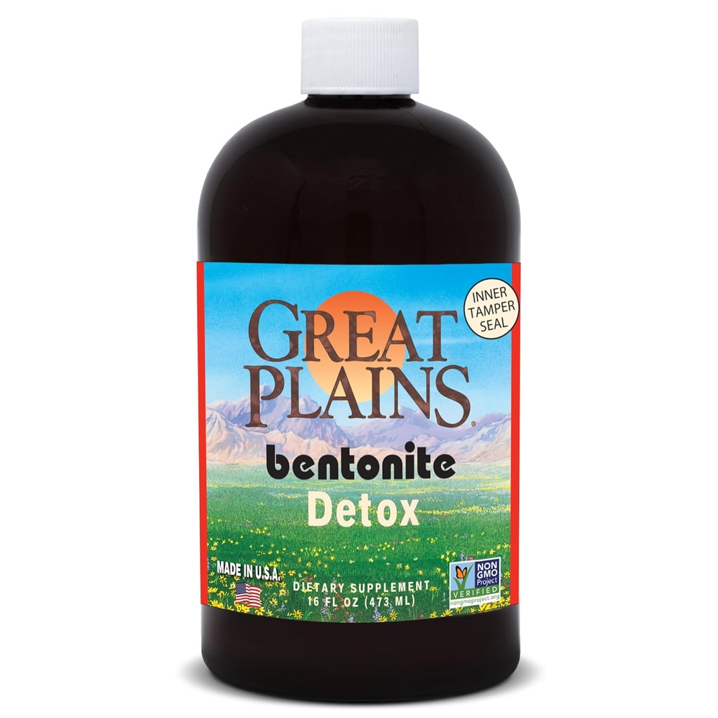 Yerba Prima Bentonite, Detox Pint, 16 Ounce - Flydende Clay supplement - Food Grade - Natural Intern Cleanse