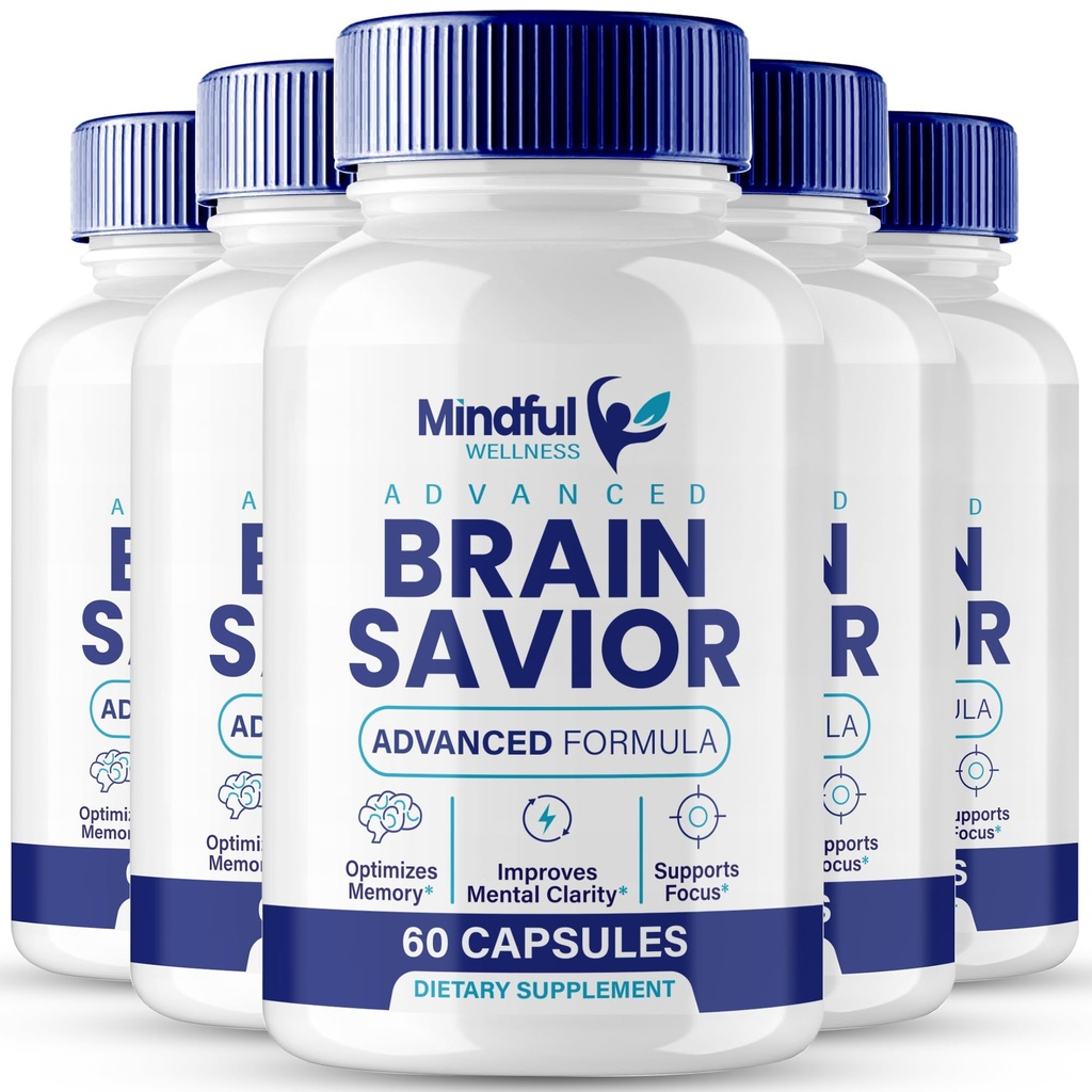 Brain Savior Brain Kosttilskud til hukommelse og fokus kapsler, BrainSavior Advanced Formel Brain Health Support - Maksimal styrke Nootropics Brain- Savior Alle naturlige support anmeldelser (5 Pack)